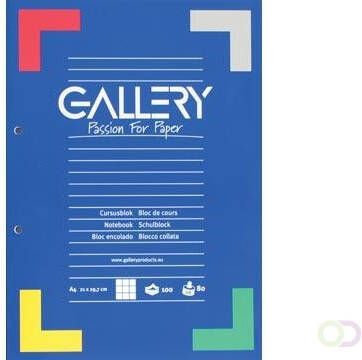 Gallery cursusblok ft A4 80 g mÃÂ² 2-gaatsperforatie geruit 5 mm 100 vel